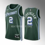 Maillot de Basket #2 Cunningham Detroit Pistons 22-23 city Vert Imprimé